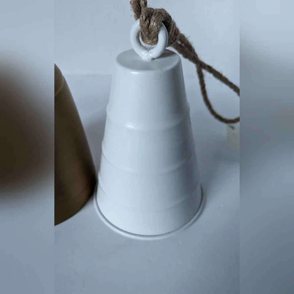 Target Bullseye Playground Summer Nautical White & Bronze 2pc Farmhouse Bells - Picture 5 of 11